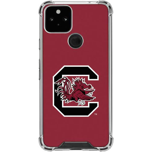 University of South Carolina Gamecocks Logo Red Google Pixel 5 Clear Case